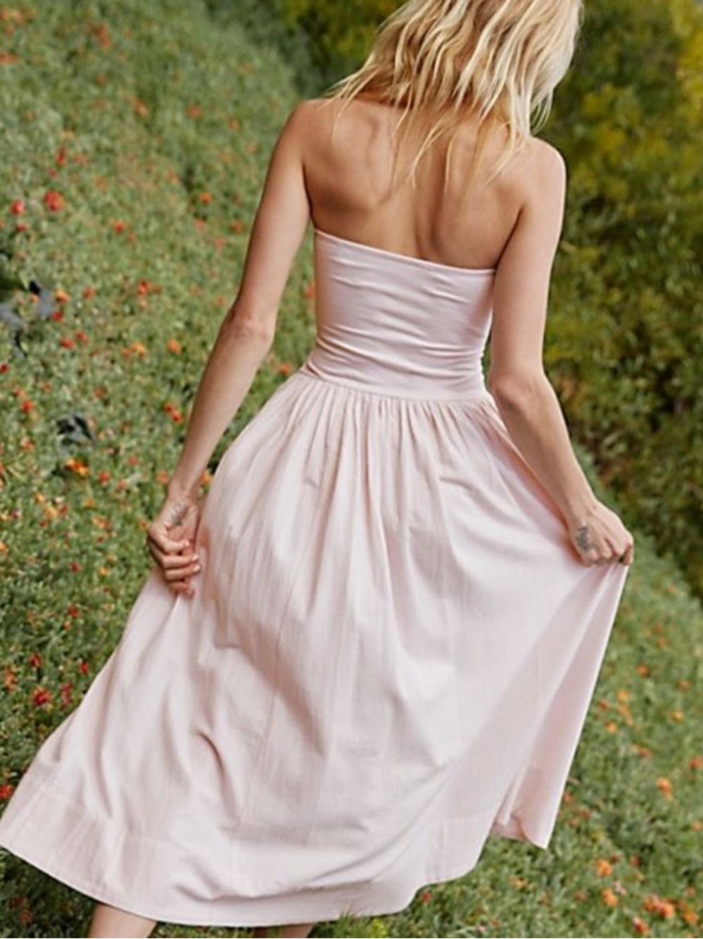 Free People Onda Tube Midi Dress in Pink Nectar - Picture 2 of 6